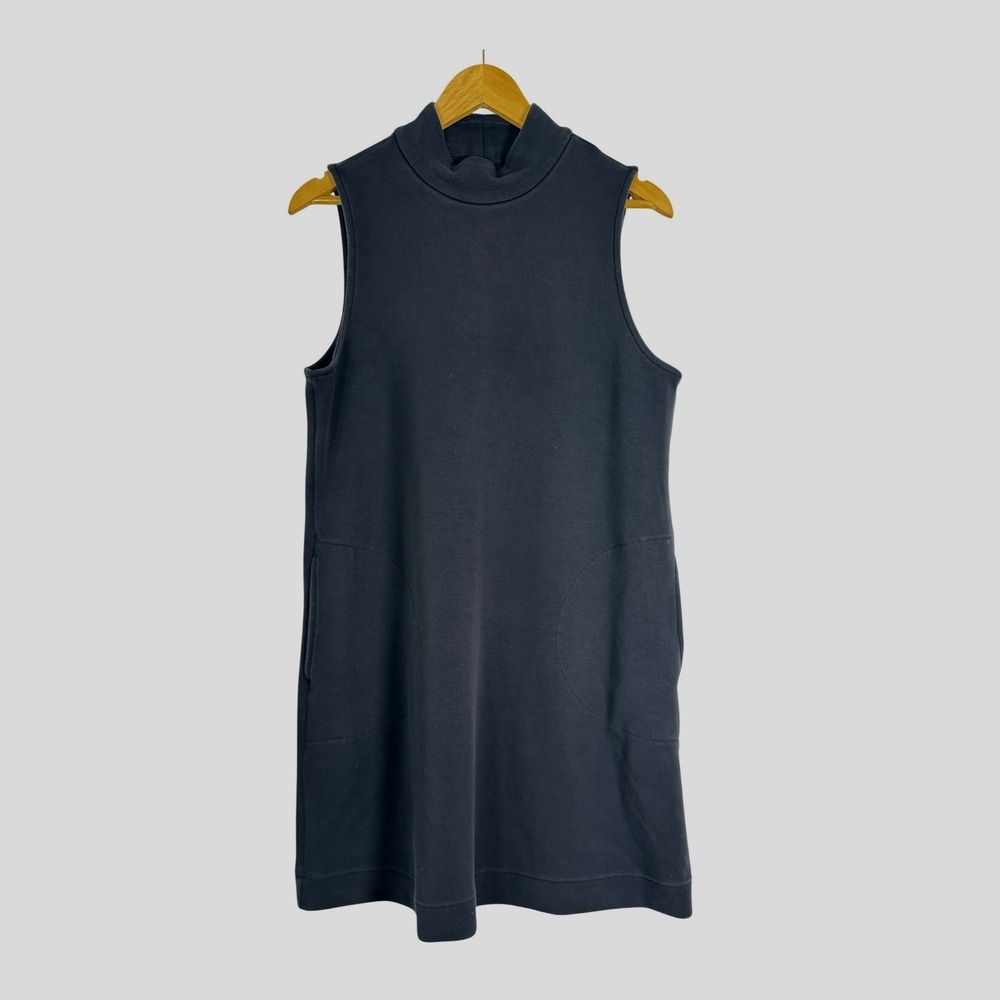 Minimalist Spanx Womens Large AirEssentials Mock Neck Shift Dress Black Pocket